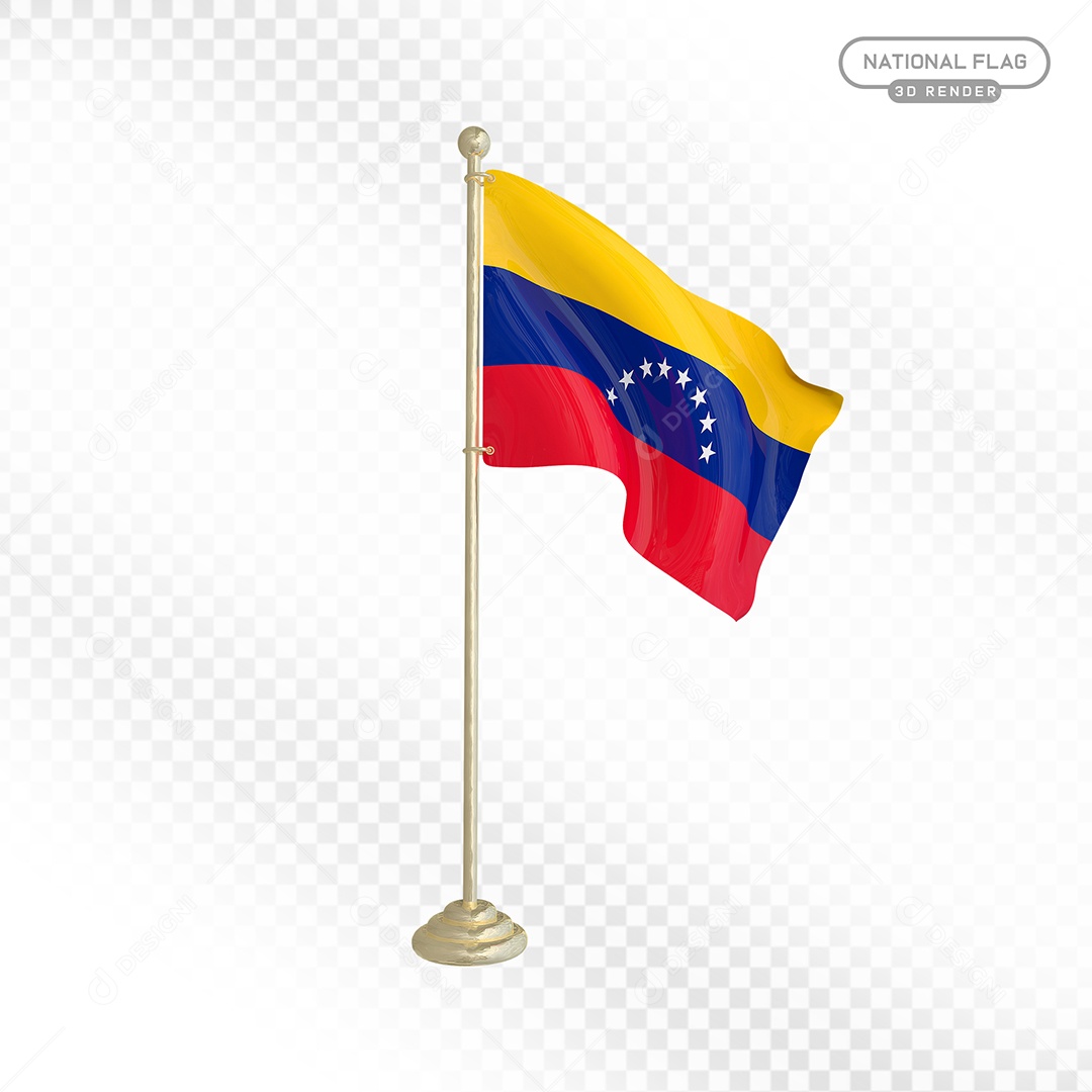 Elemento 3D Bandeira da Venezuela para Composição PSD