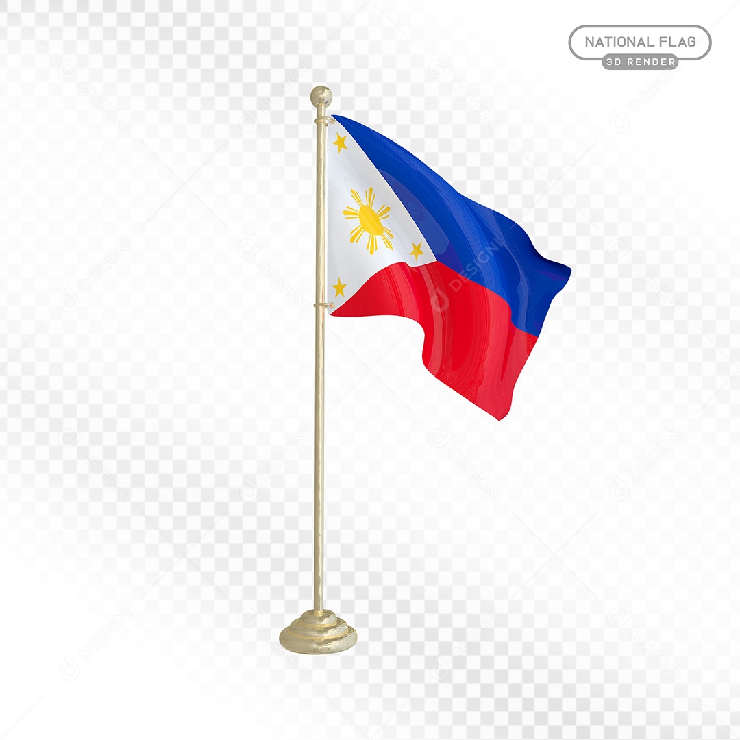Elemento 3D Bandeira das Filipinas para Composição PSD