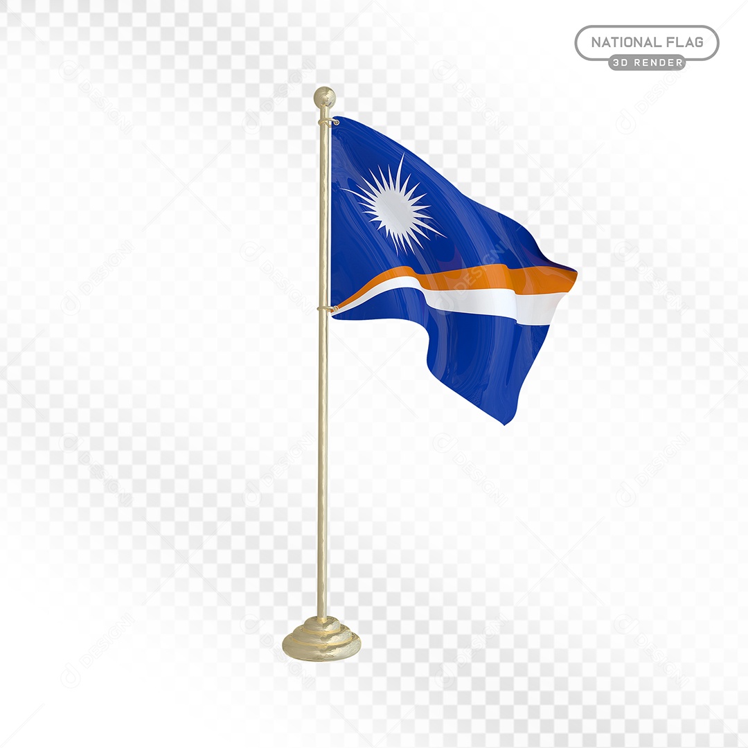 Elemento 3D Bandeira das Ilhas Marshall para Composição PSD