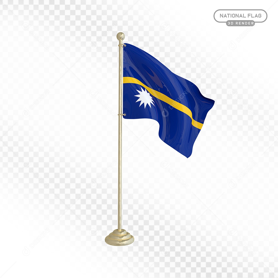 Elemento 3D Bandeira de Nauru para Composição PSD