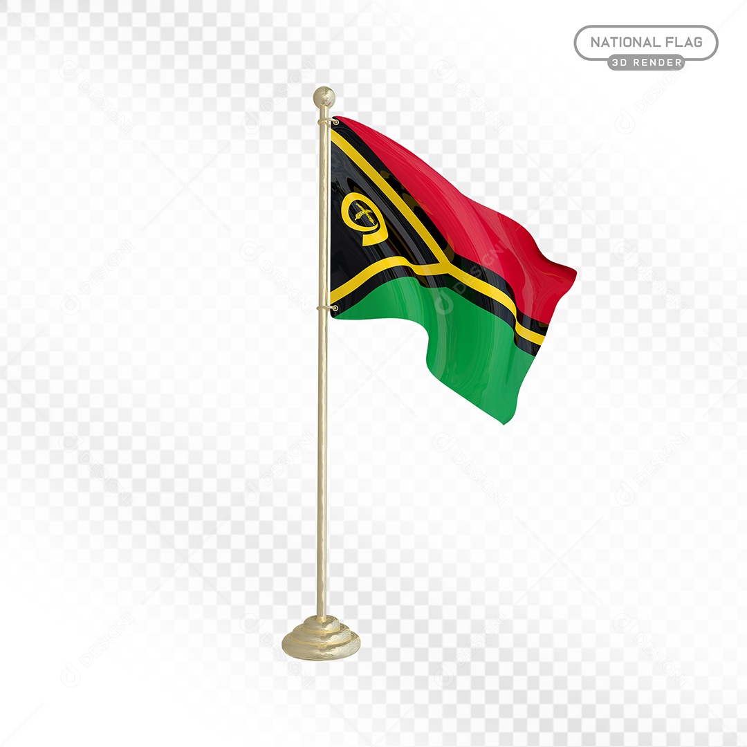 Elemento 3D Bandeira de Vanuatu para Composição PSD