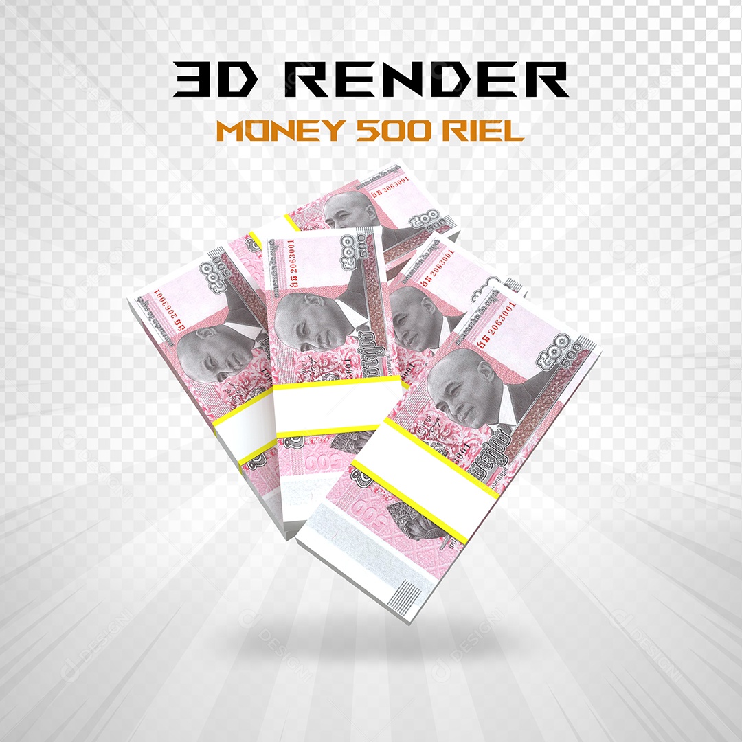 Elemento 3D Nota de 100 Dólar para Composição PSD