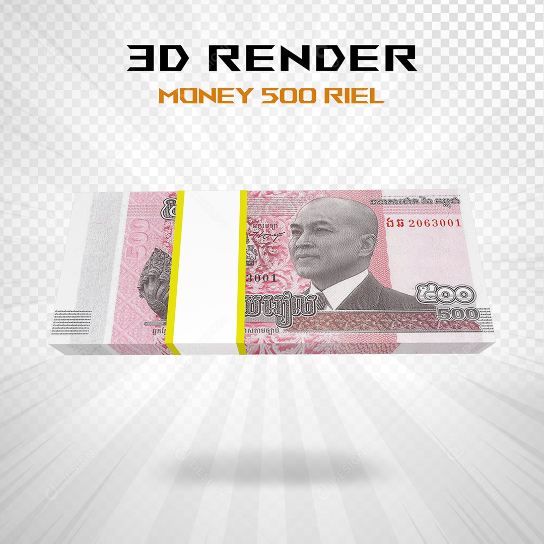 Elemento 3D Nota de 100 Dólar para Composição PSD