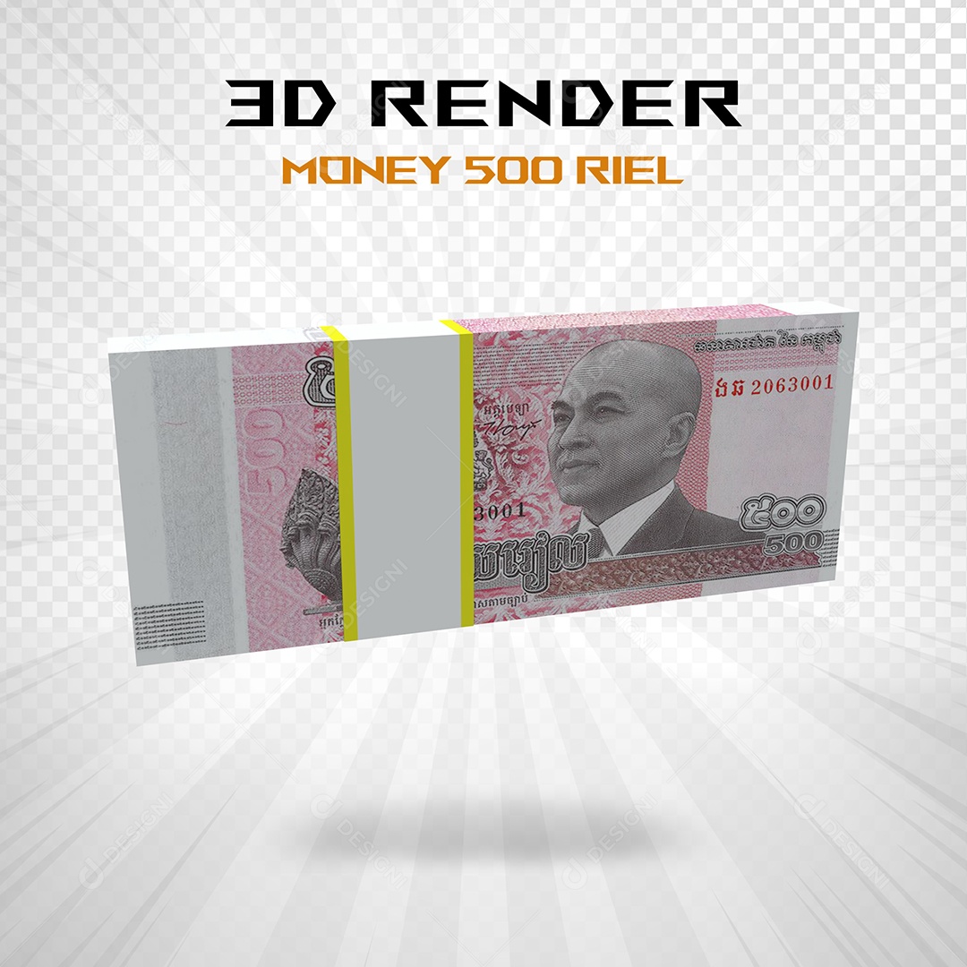 Elemento 3D Nota de 100 Dólar para Composição PSD