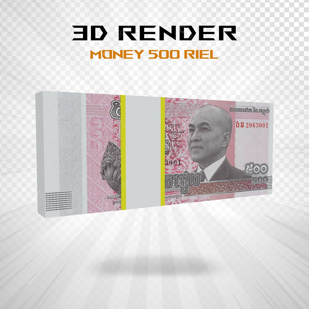 Elemento 3D Nota de 100 Dólar para Composição PSD