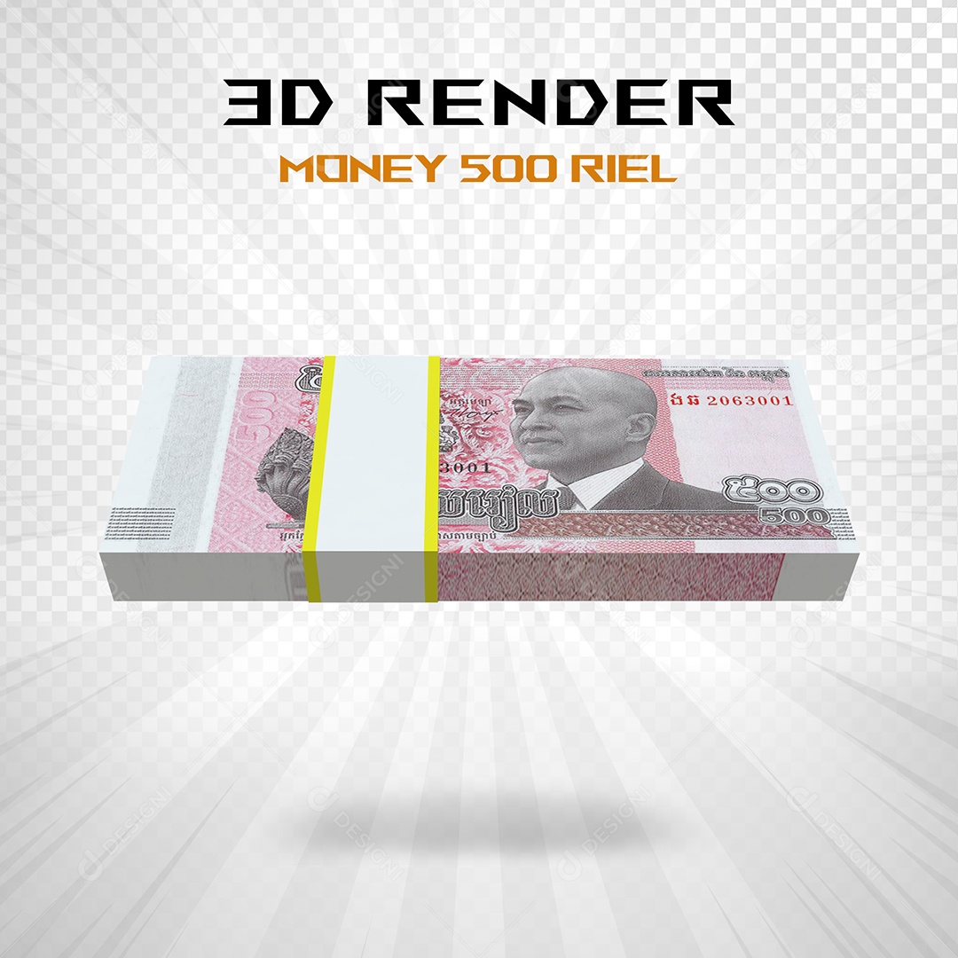 Elemento 3D Nota de 100 Dólar para Composição PSD