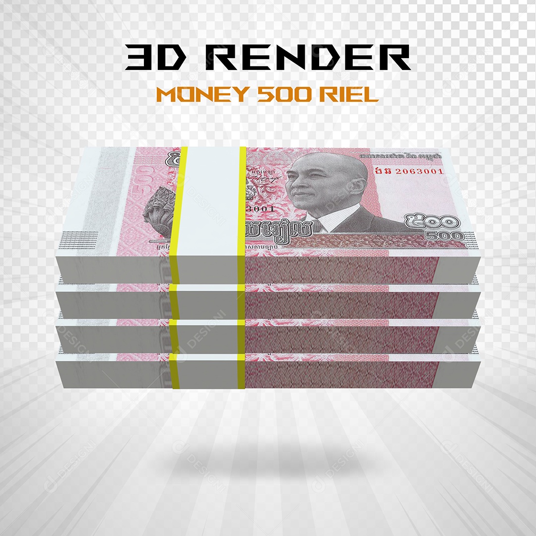 Elemento 3D Nota de 100 Dólar para Composição PSD