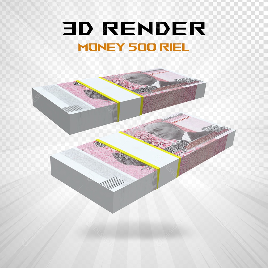 Elemento 3D Nota de 100 Dólar para Composição PSD