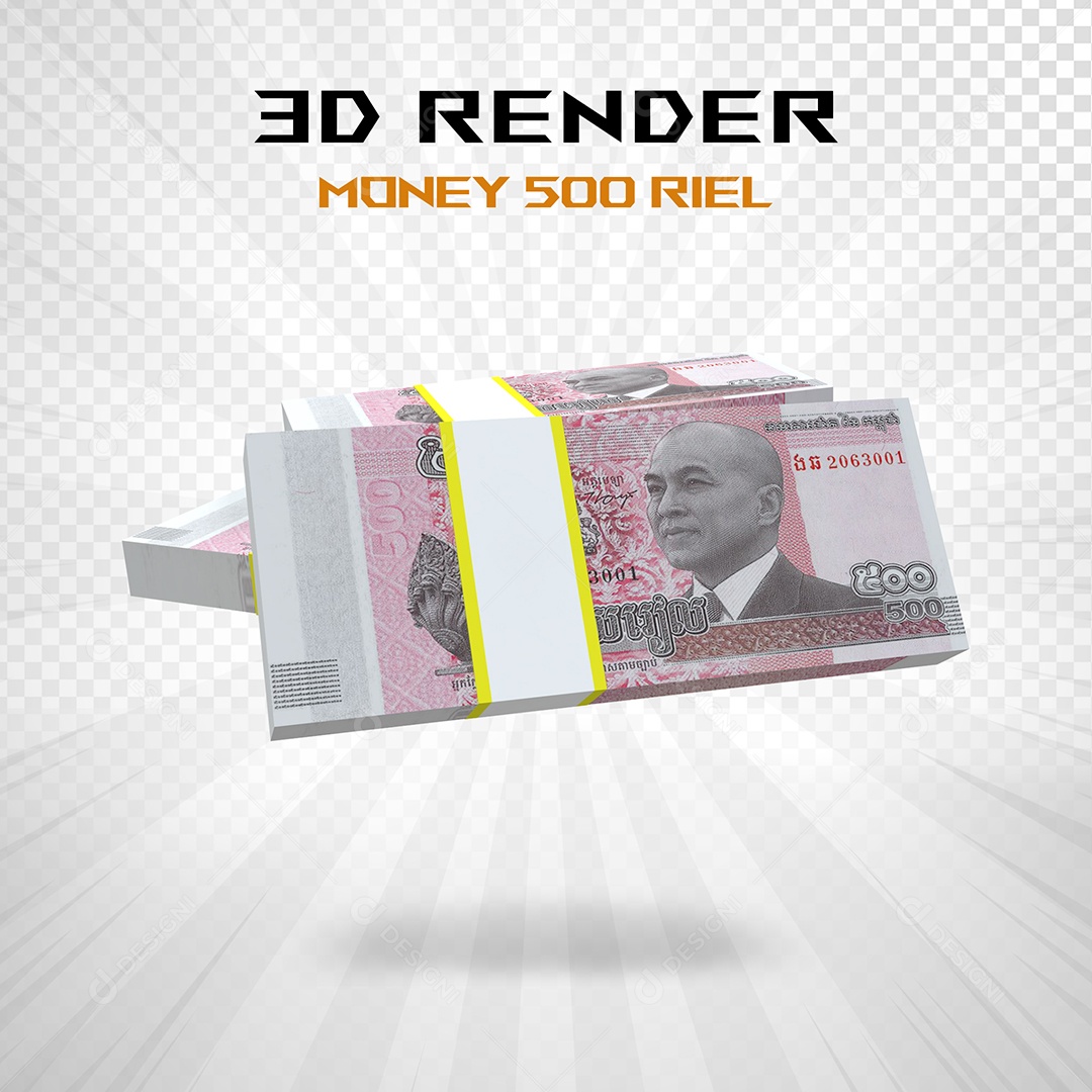 Elemento 3D Nota de 100 Dólar para Composição PSD