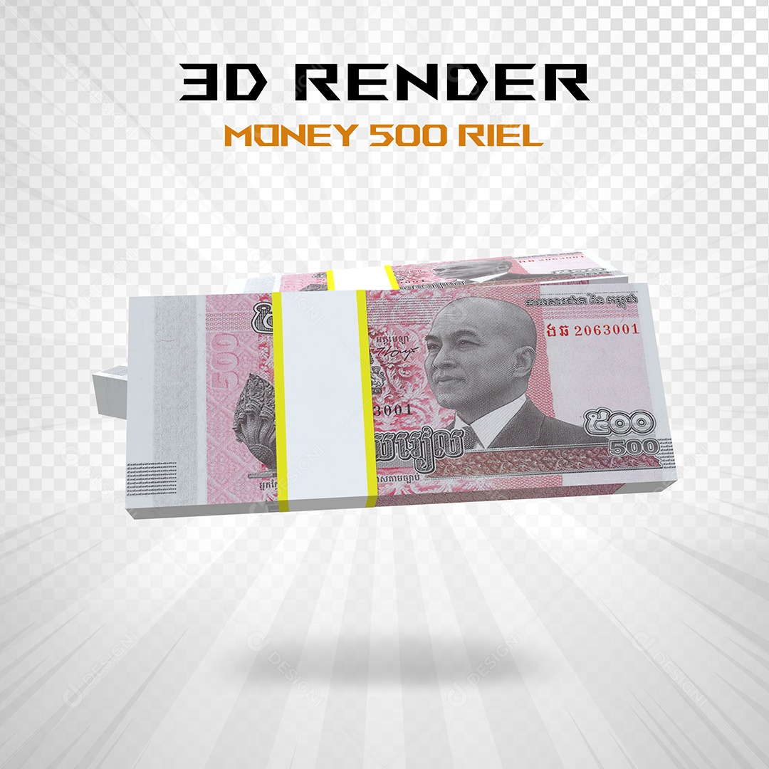 Elemento 3D Nota de 100 Dólar para Composição PSD