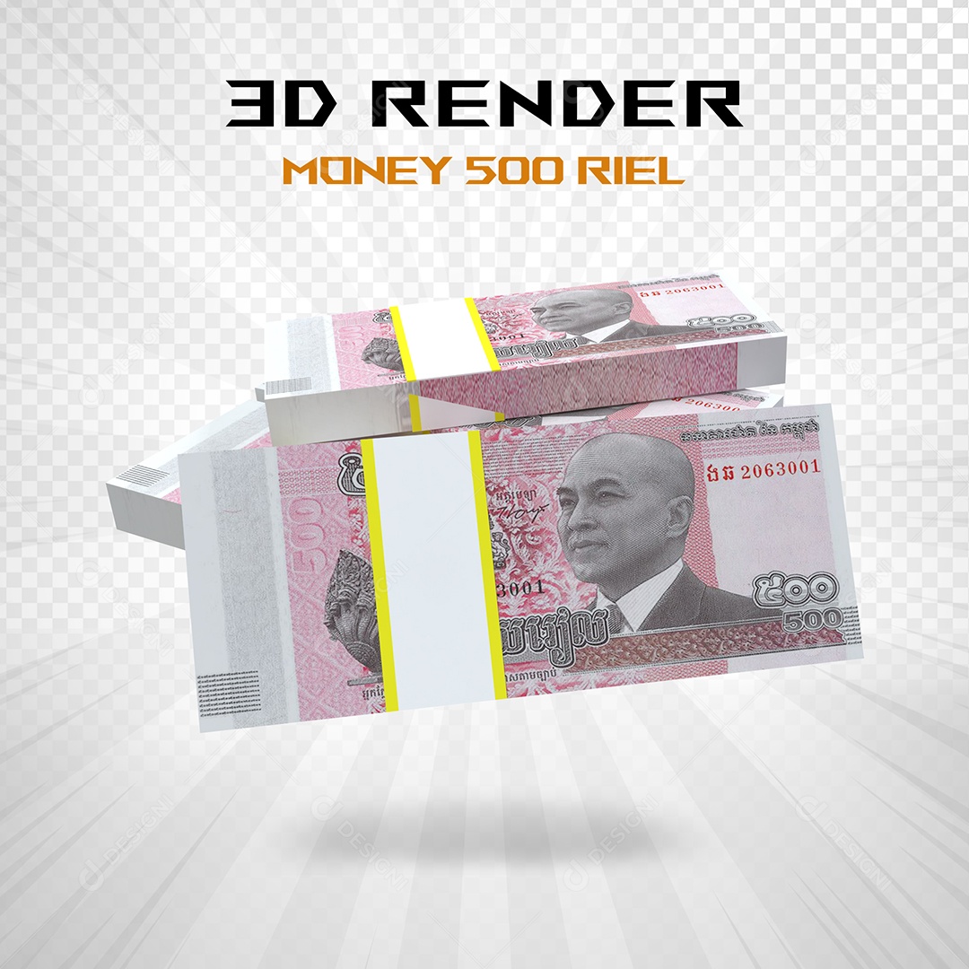 Elemento 3D Nota de 100 Dólar para Composição PSD