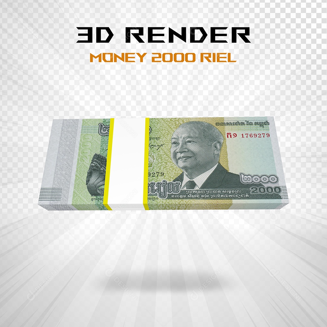 Elemento 3D Nota de 100 Dólar para Composição PSD