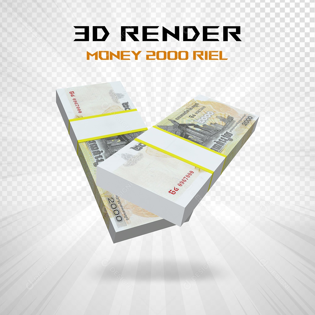 Elemento 3D Nota de 100 Dólar para Composição PSD