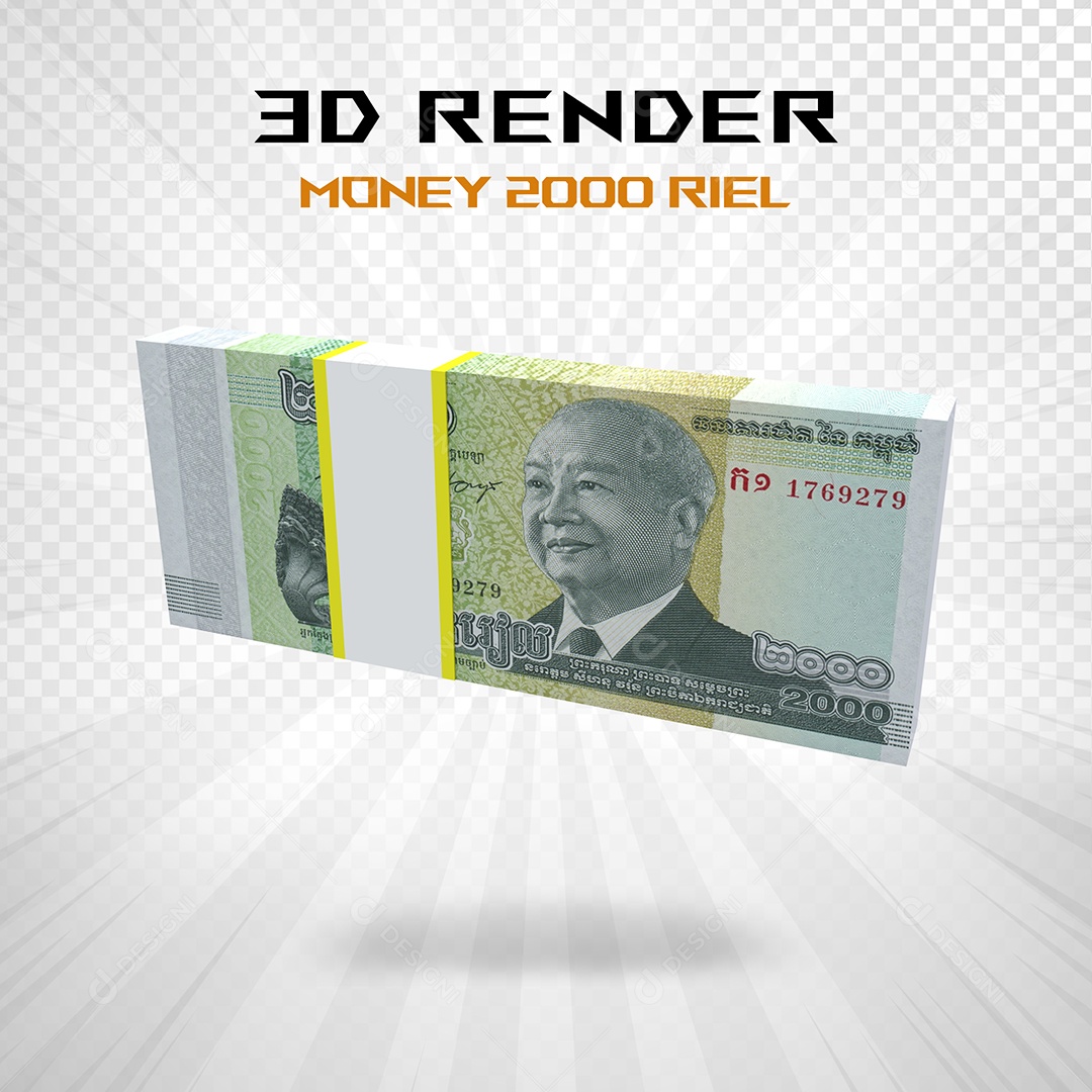 Elemento 3D Nota de 100 Dólar para Composição PSD