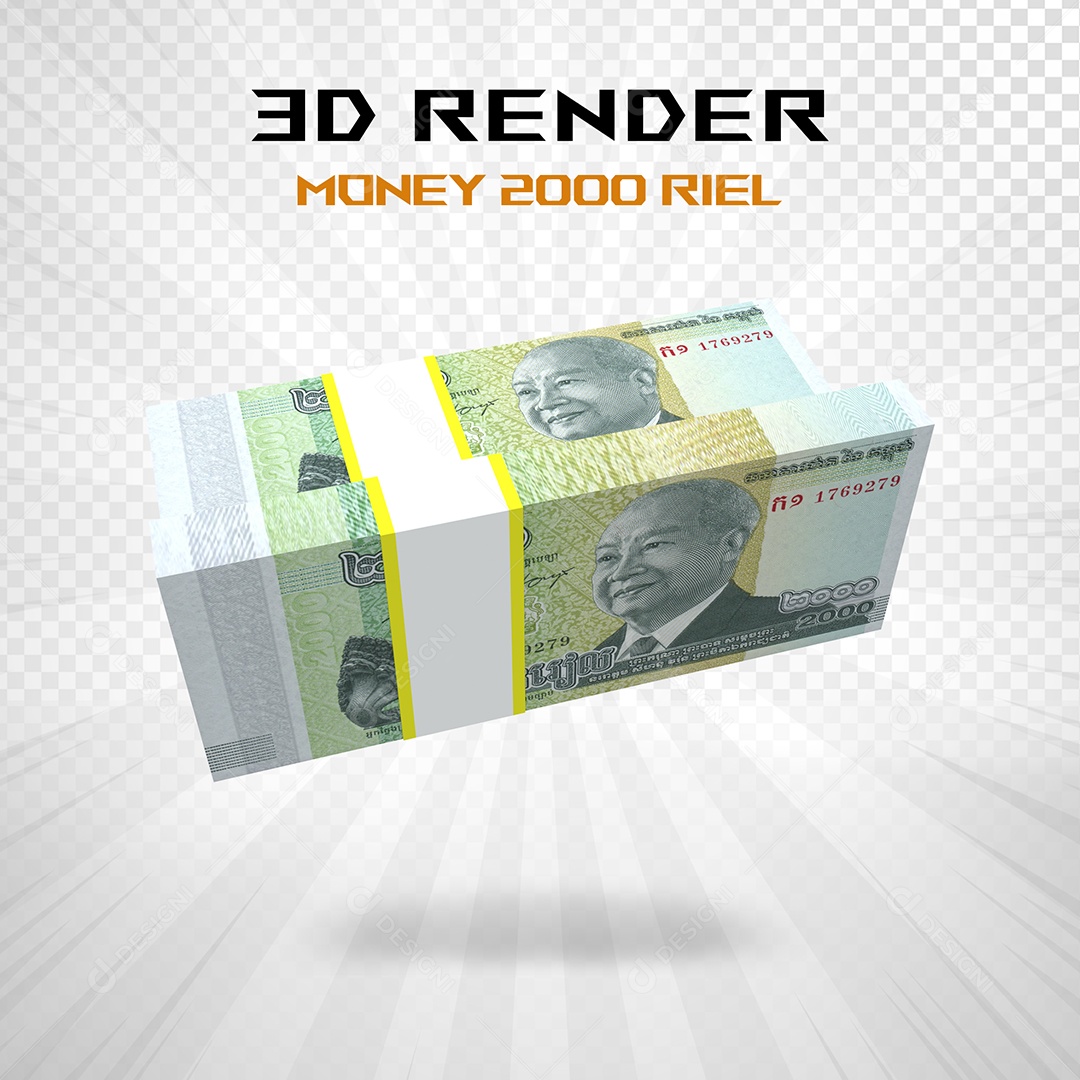 Elemento 3D Nota de 100 Dólar para Composição PSD