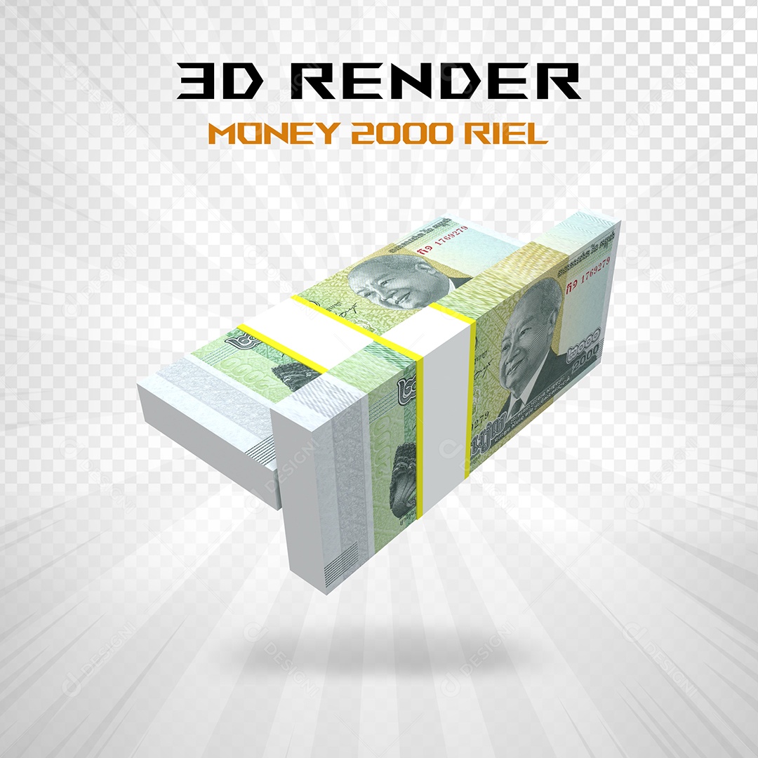 Elemento 3D Nota de 100 Dólar para Composição PSD