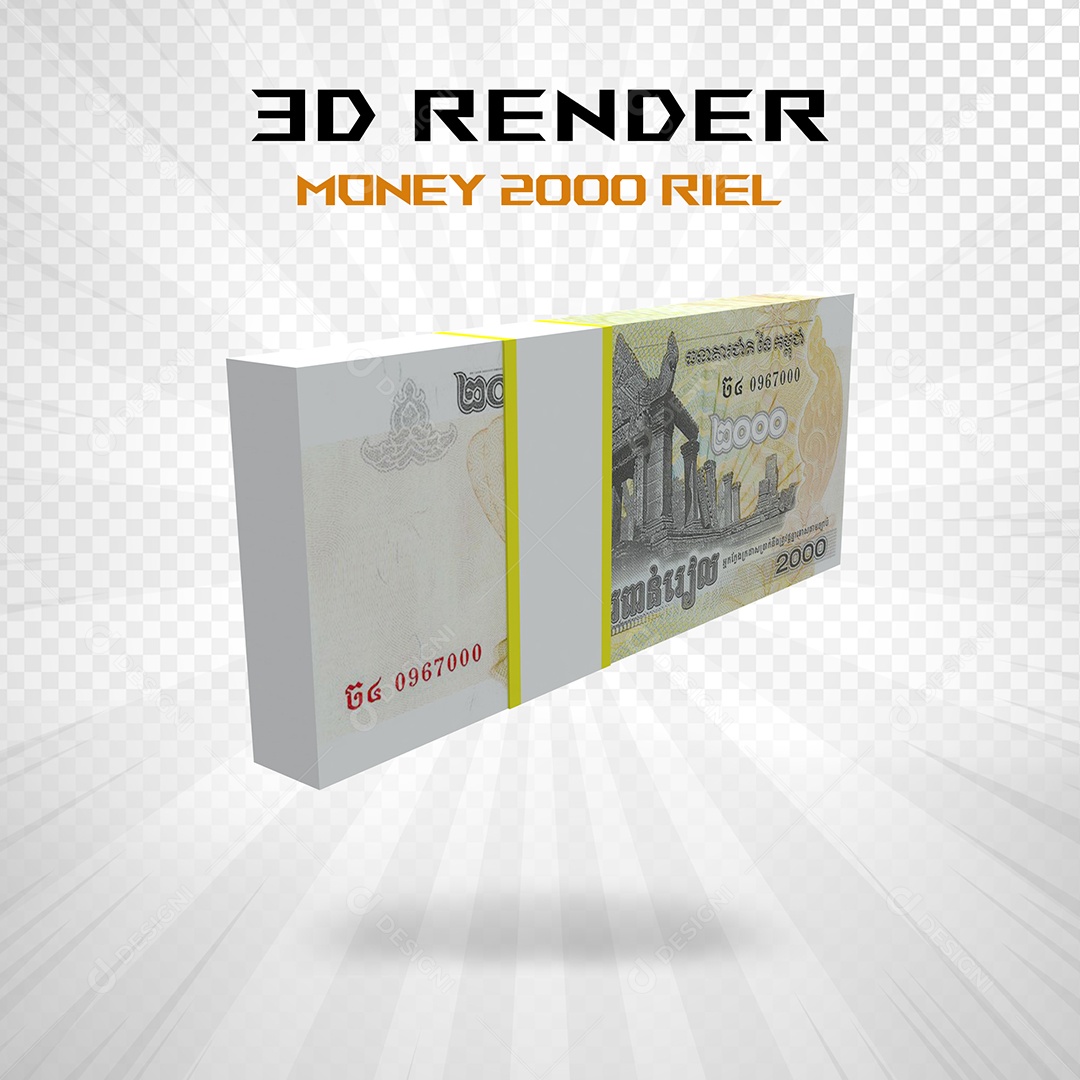 Elemento 3D Nota de 100 Dólar para Composição PSD