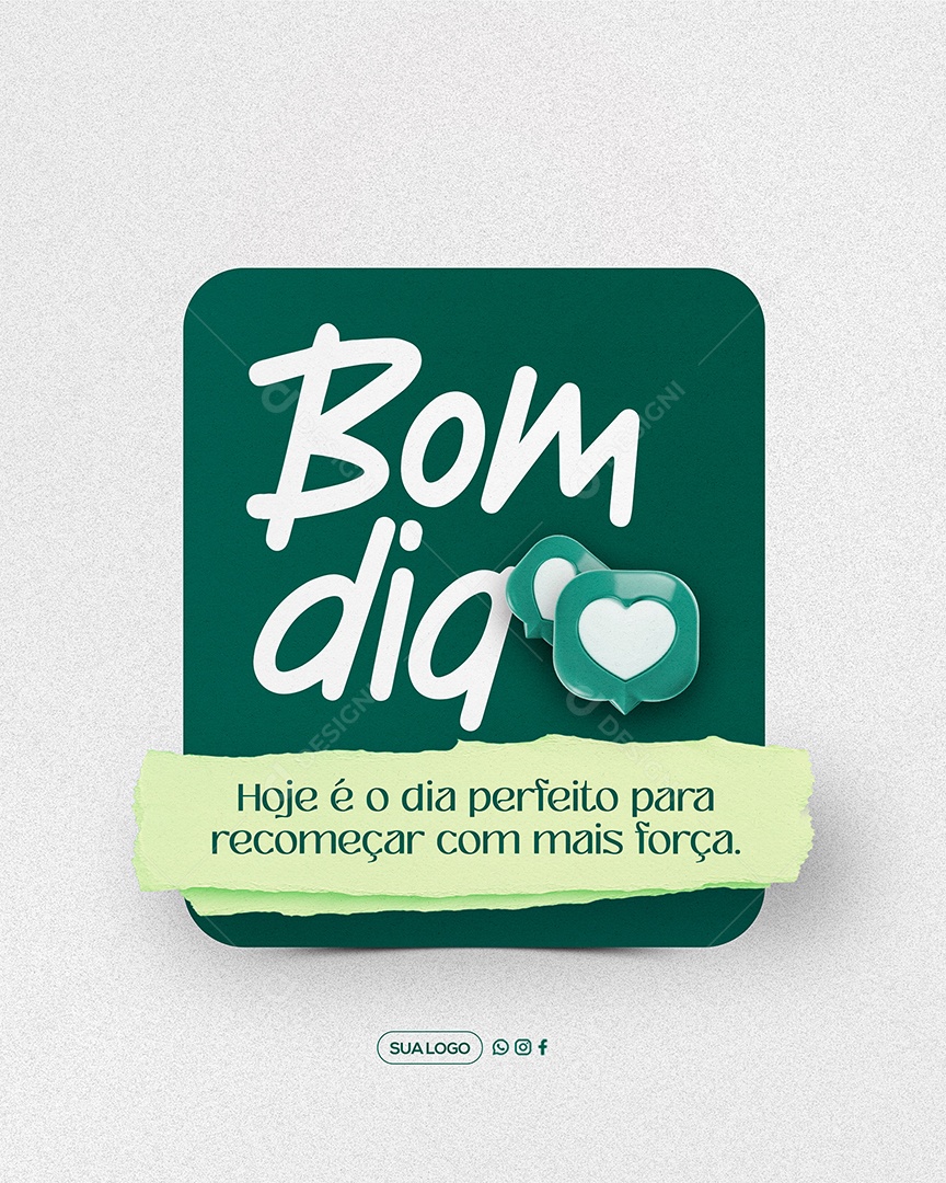 Bom Dia Frase Motivacional Social Media PSD Editável