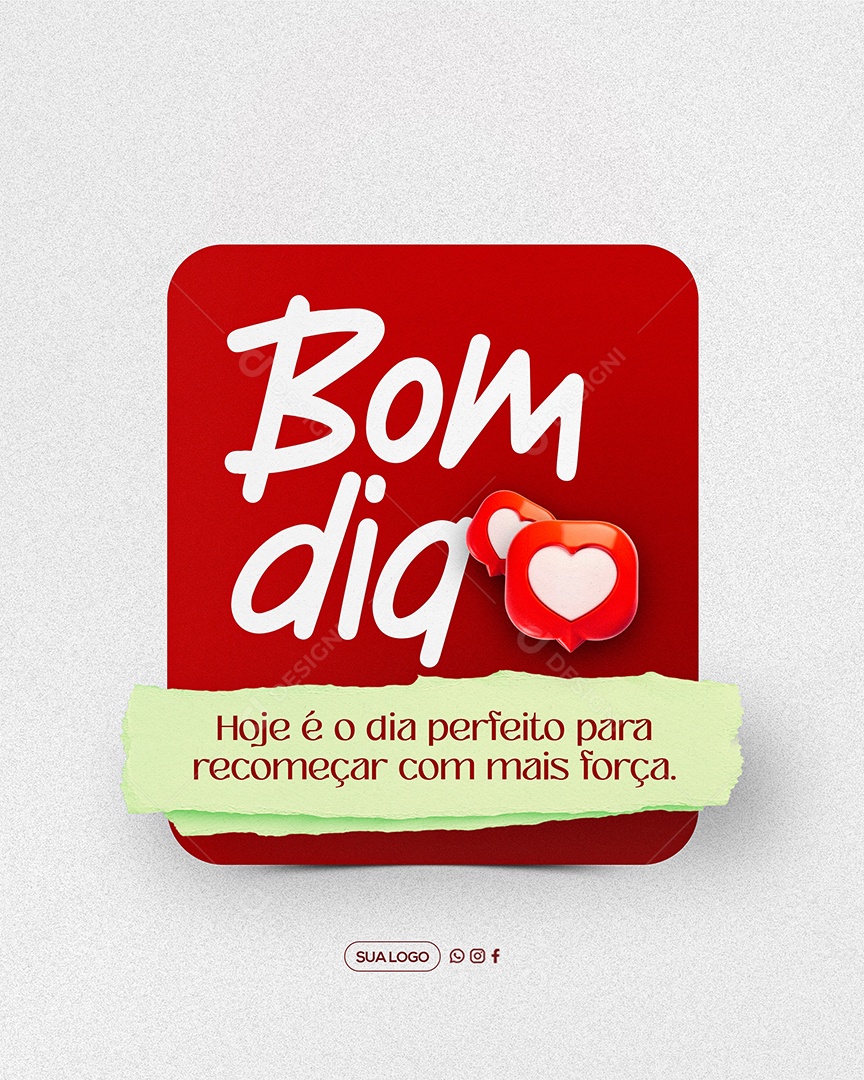 Bom Dia Frase Motivacional Social Media PSD Editável