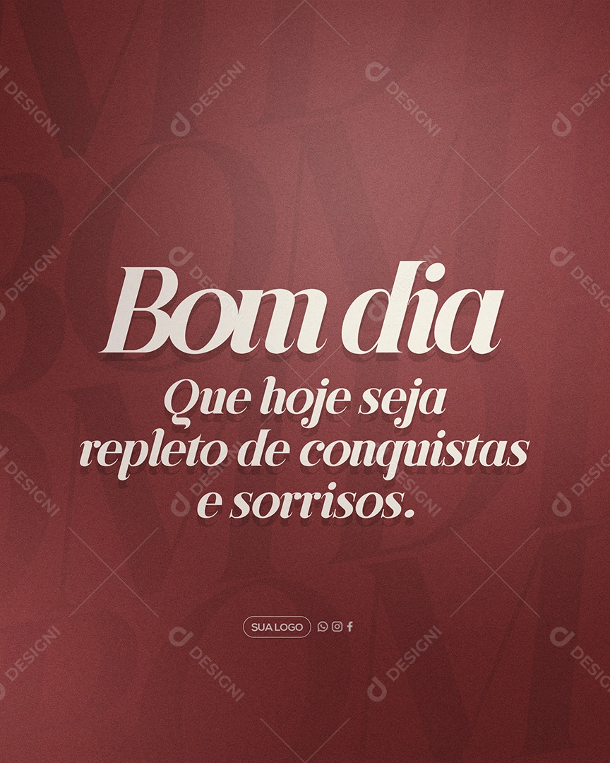 Bom Dia Frase Motivacional Social Media PSD Editável