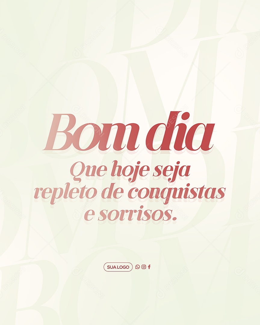 Bom Dia Frase Motivacional Social Media PSD Editável