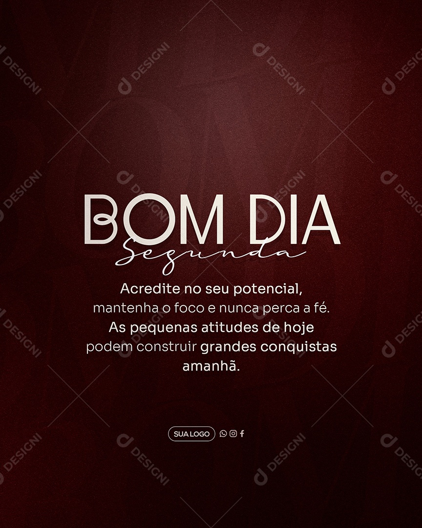 Bom Dia Segunda Feira Social Media PSD Editável