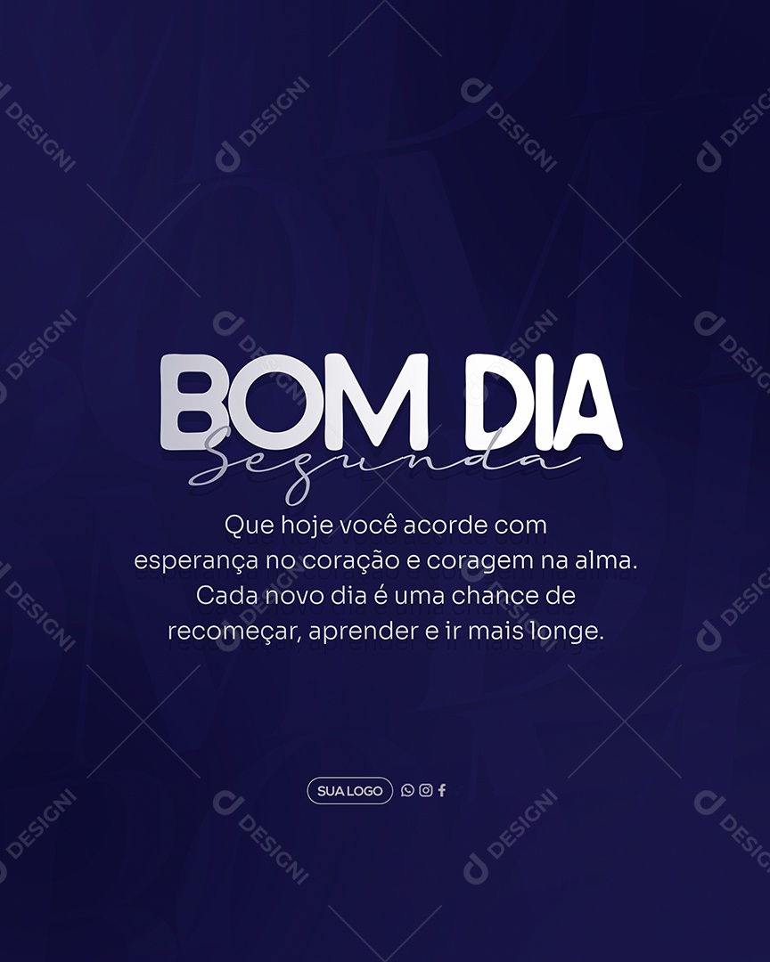 Bom Dia Segunda Feira Social Media PSD Editável