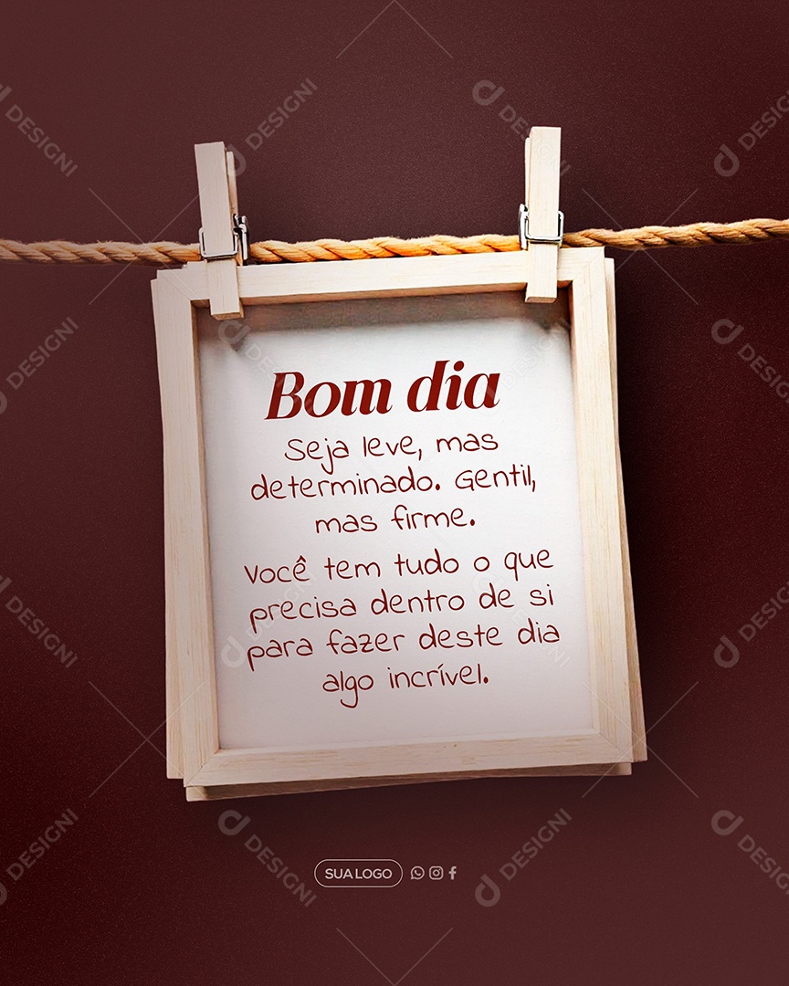 Bom Dia Frase Motivacional Social Media PSD Editável