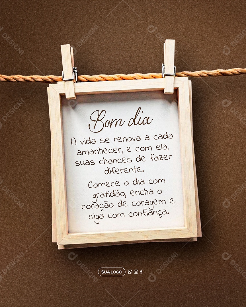 Bom Dia Frase Motivacional Social Media PSD Editável