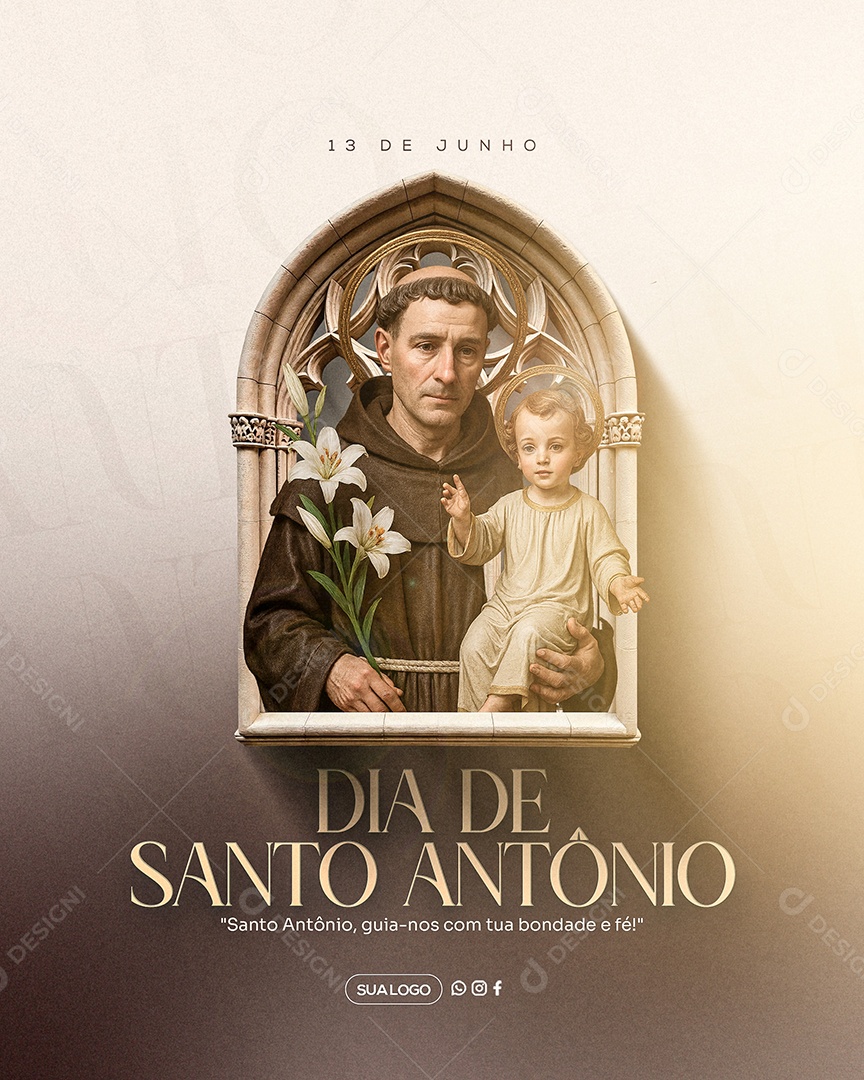 Dia de Santo Antônio 13 de Junho Social Media PSD Editável