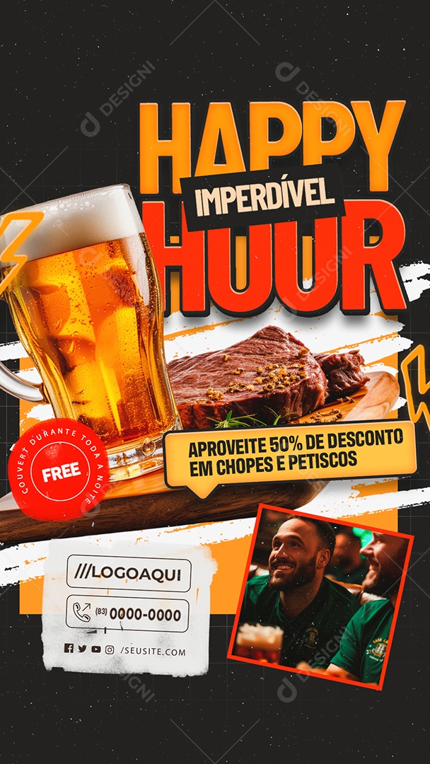 Story Happy Hoor Imperdível Social Media PSD Editável