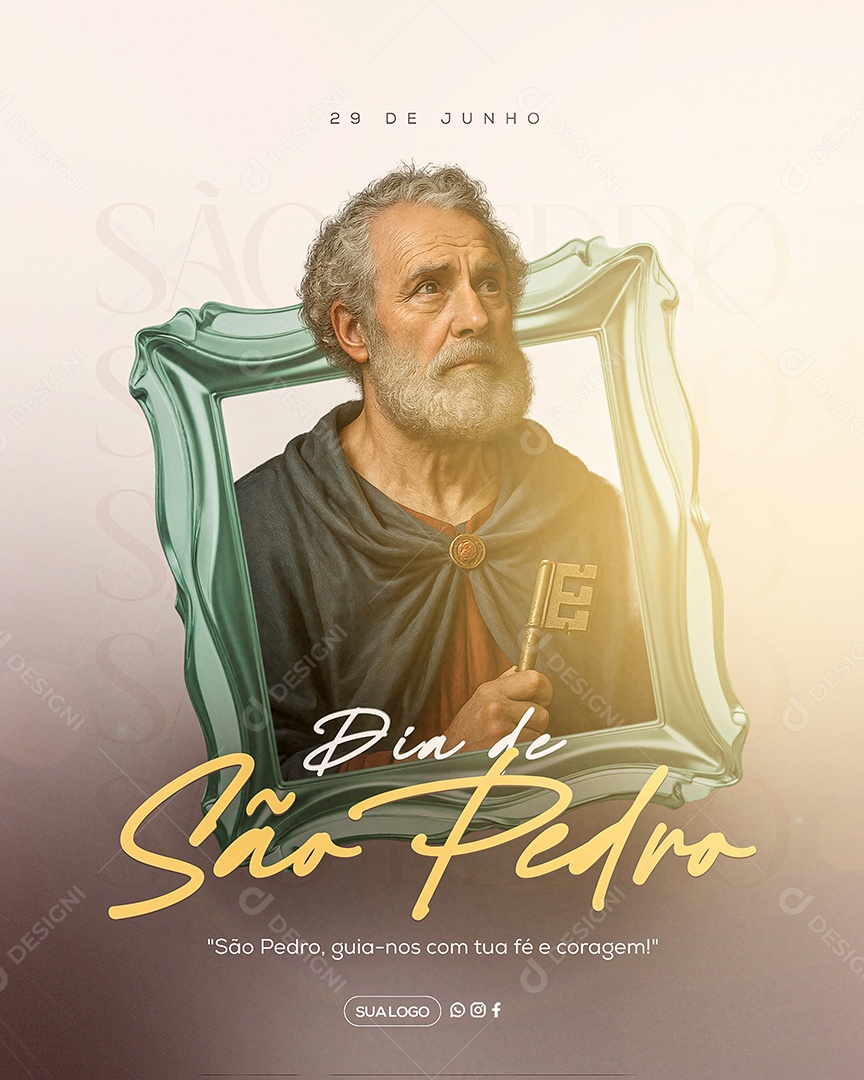Dia de São Pedro 29 De Junho Social Media PSD Editável