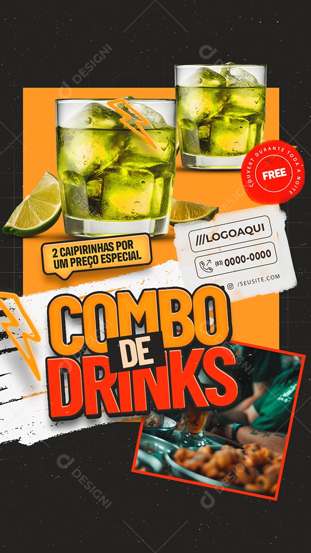 Story Combo de Drinks Social Media PSD Editável