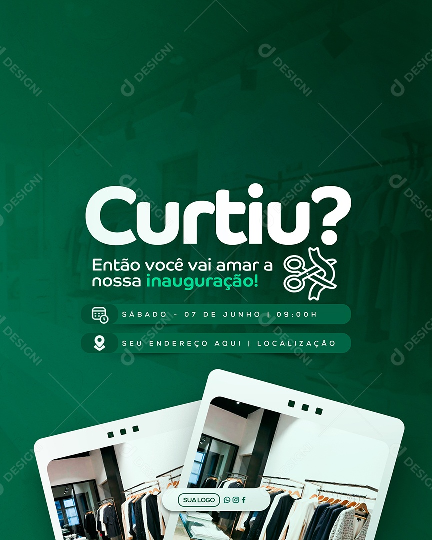 Convite de Inauguração Social Media PSD Editável