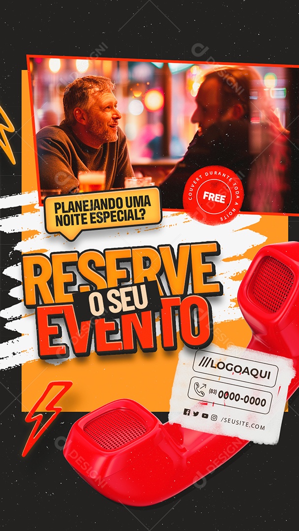 Story Reserve seu Evento Social Media PSD Editável