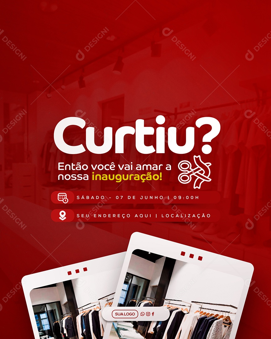 Convite de Inauguração Social Media PSD Editável