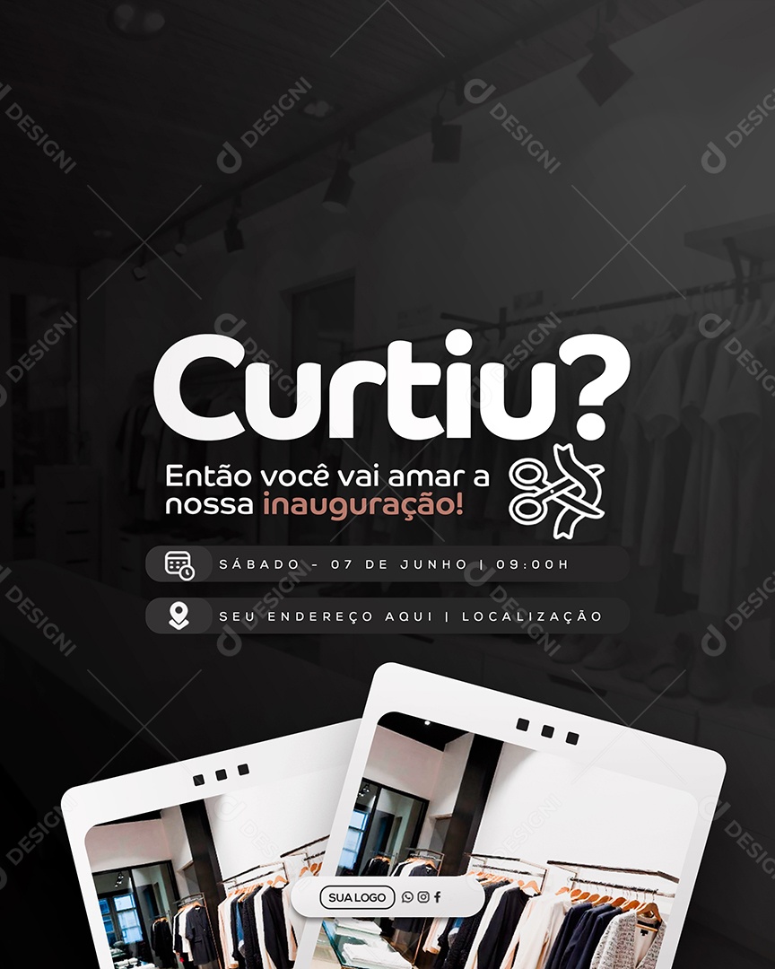 Convite de Inauguração Social Media PSD Editável