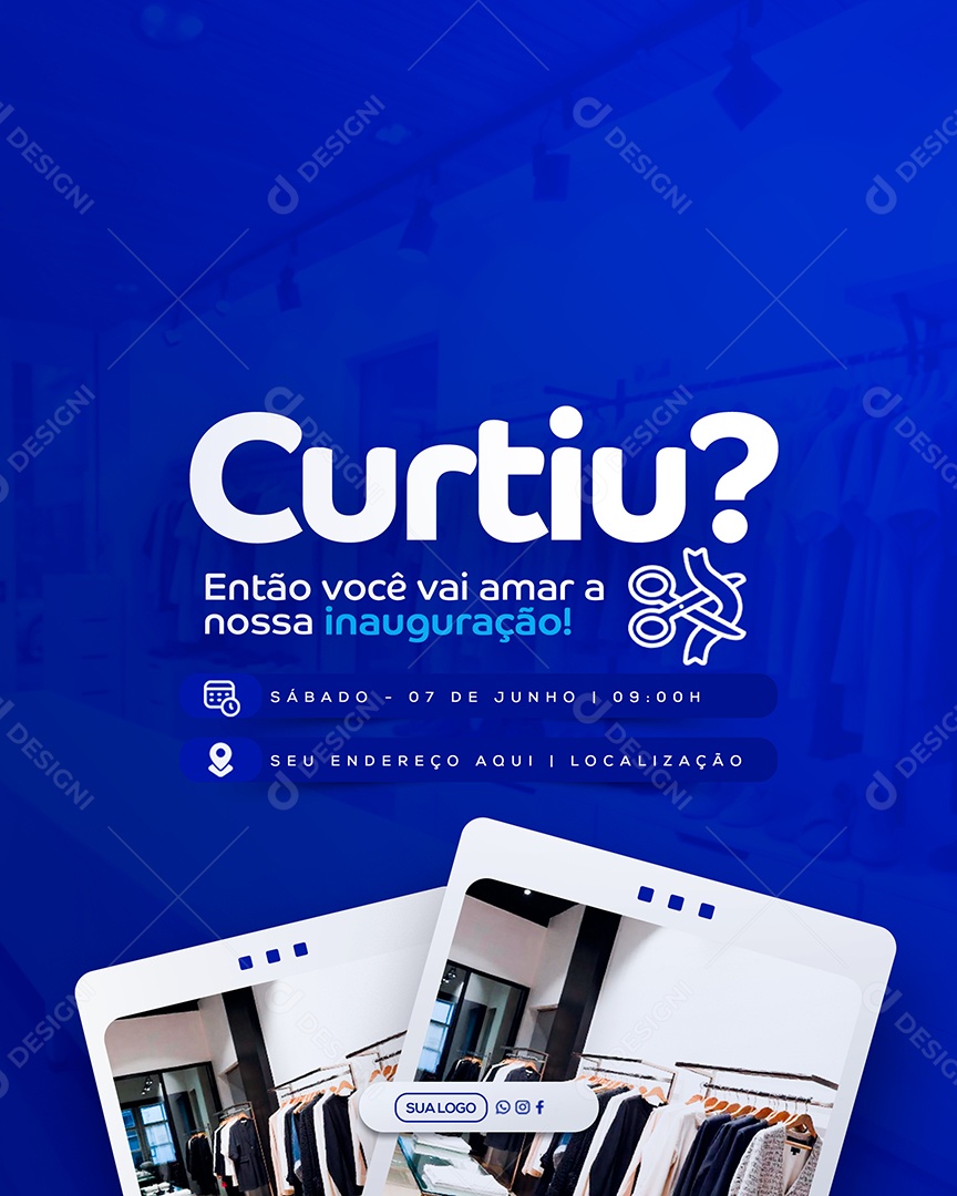 Convite de Inauguração Social Media PSD Editável