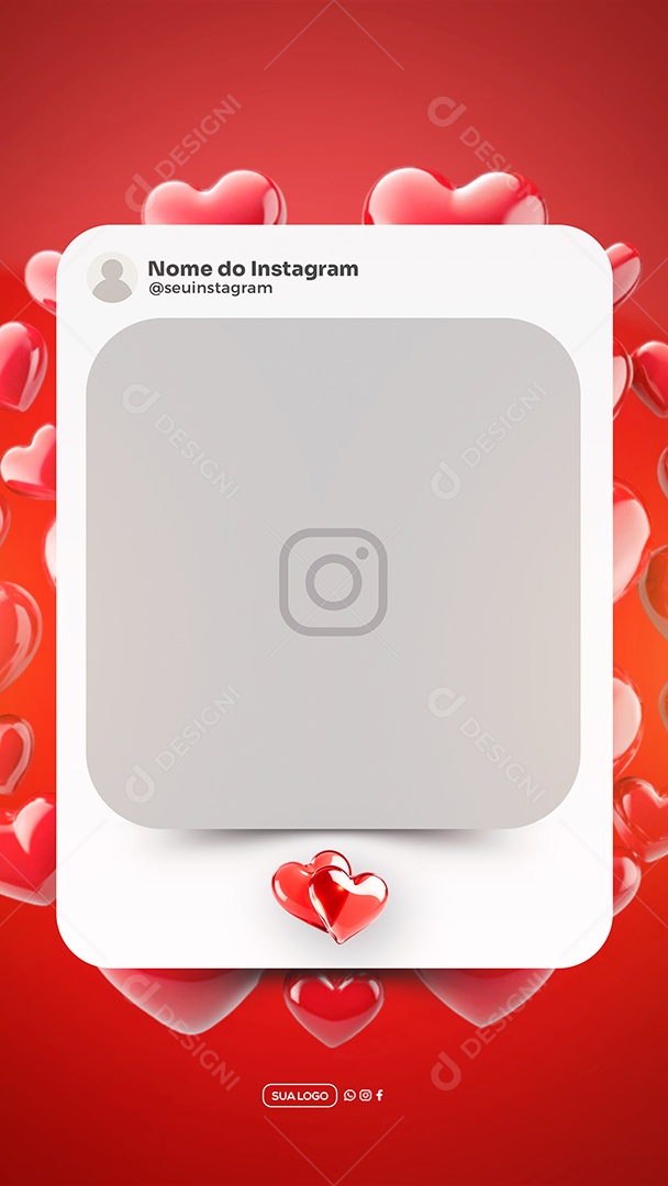 Story Moldura de Post de Instagram do Dia dos Namorados Social Media PSD Editável