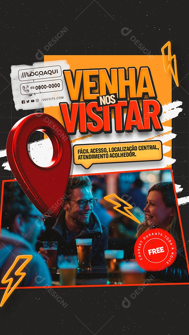 Story Venha nos Visitar Social Media PSD Editável