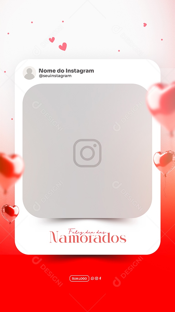 Story Moldura de Post de Instagram do Dia dos Namorados Social Media PSD Editável