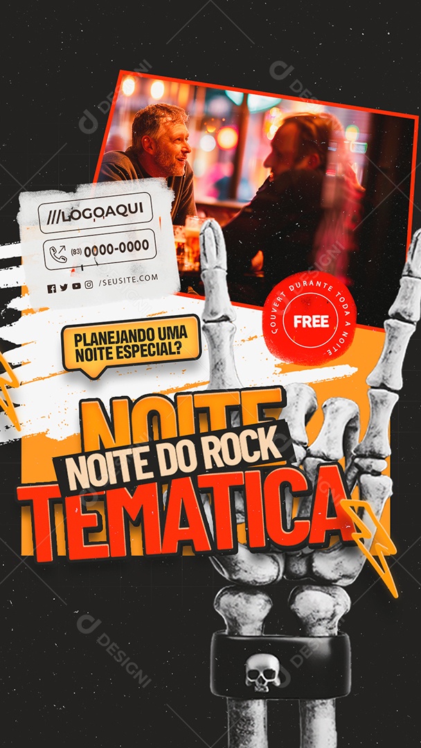 Story Noite Tematica do Rock Social Media PSD Editável