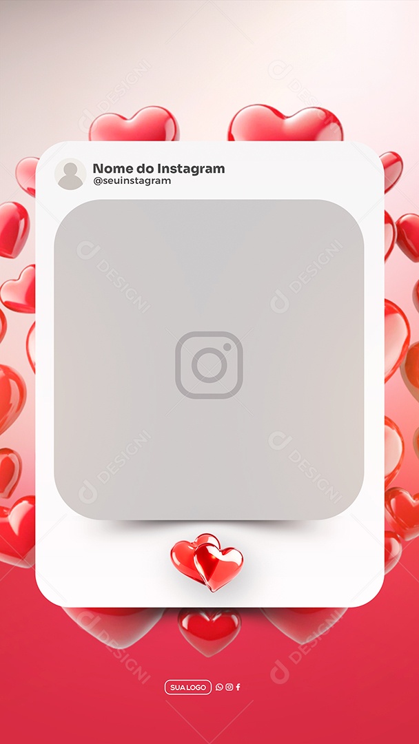 Story Moldura de Post de Instagram do Dia dos Namorados Social Media PSD Editável