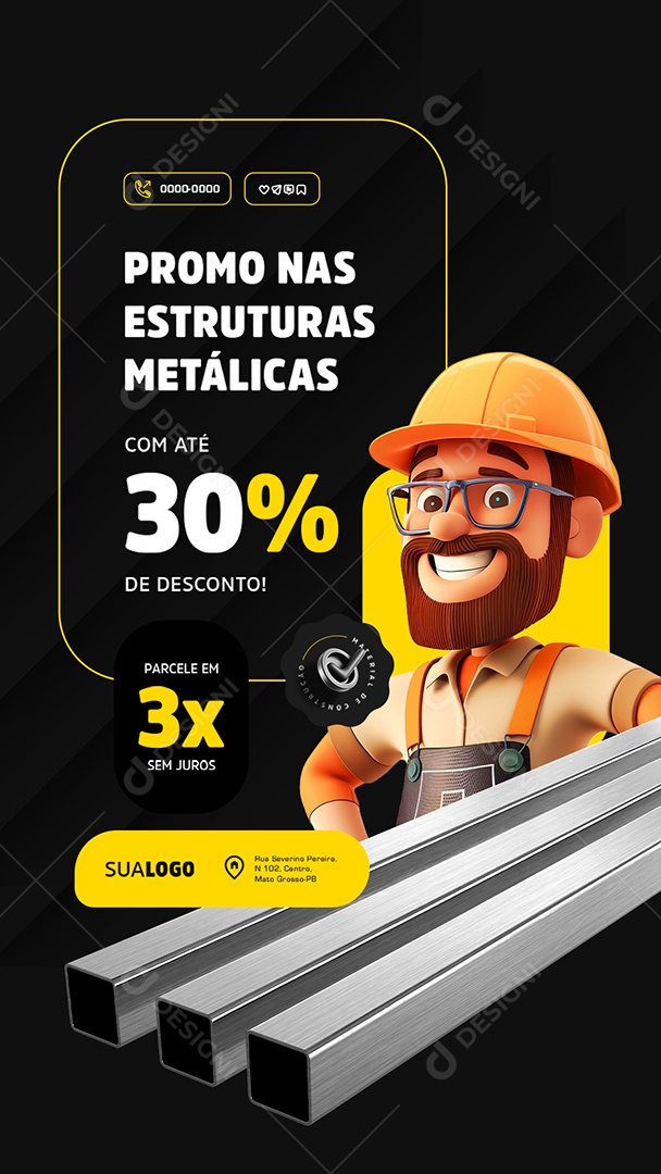 Story Promo nas Estruturas Metálicas Social Media PSD Editável