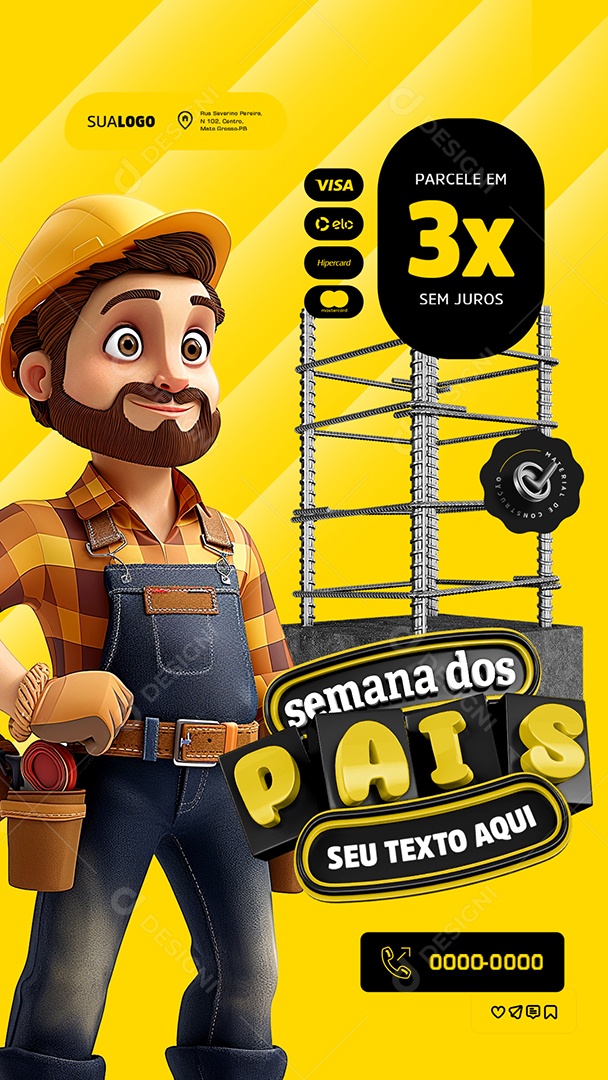 Story Semana dos Pais Parcele Social Media PSD Editável