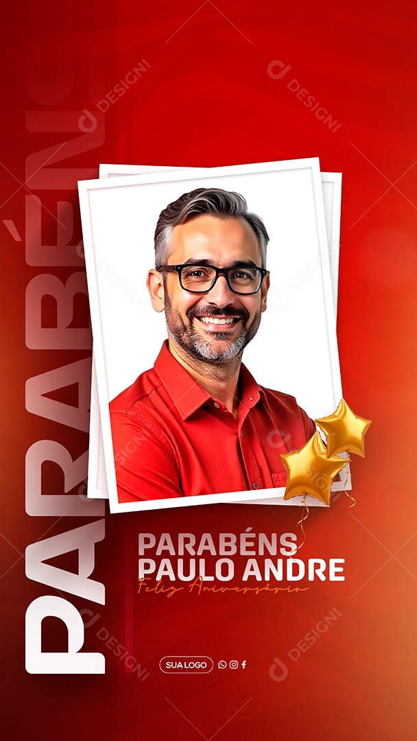 Story Feliz Aniversário Parabéns Paulo André Social Media PSD Editável