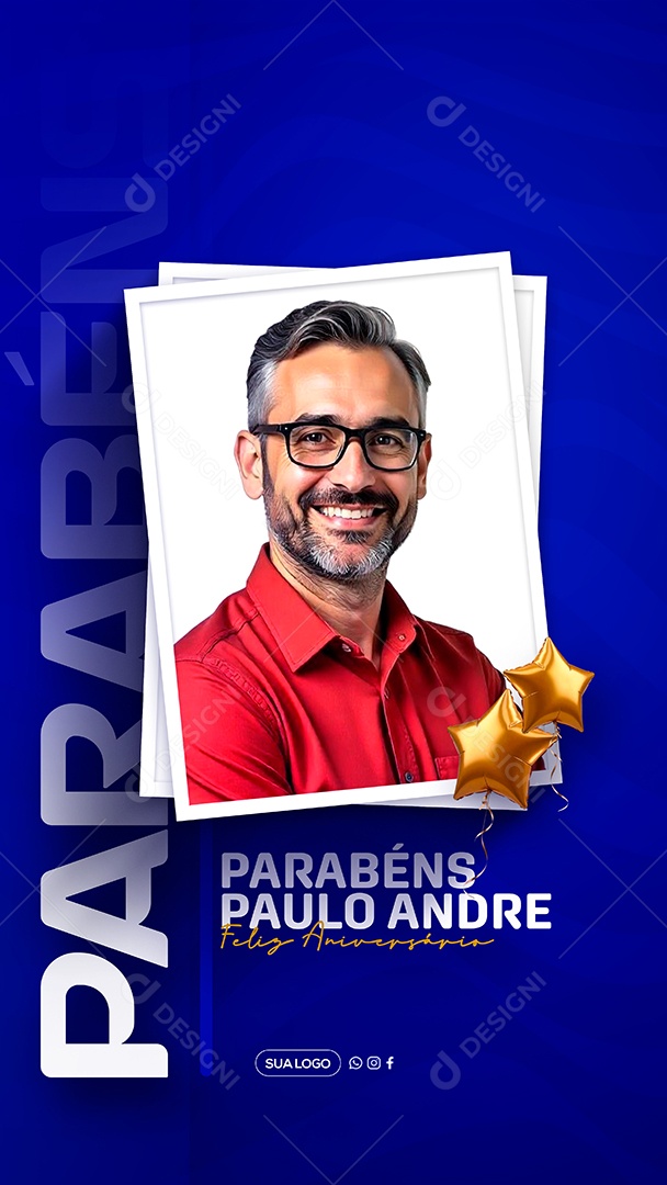 Story Feliz Aniversário Parabéns Paulo André Social Media PSD Editável