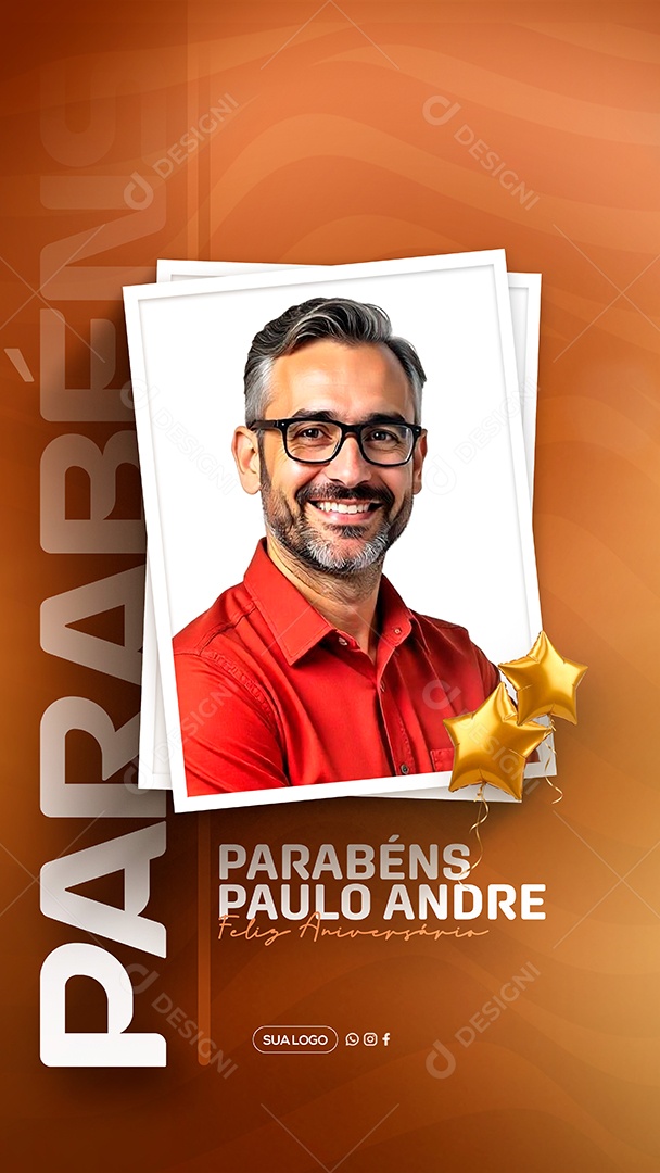 Story Feliz Aniversário Parabéns Paulo André Social Media PSD Editável