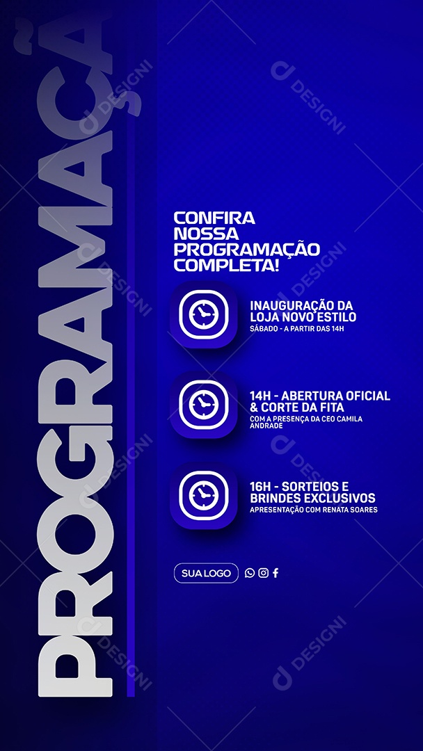 Story Programação de Inauguração Social Media PSD Editável