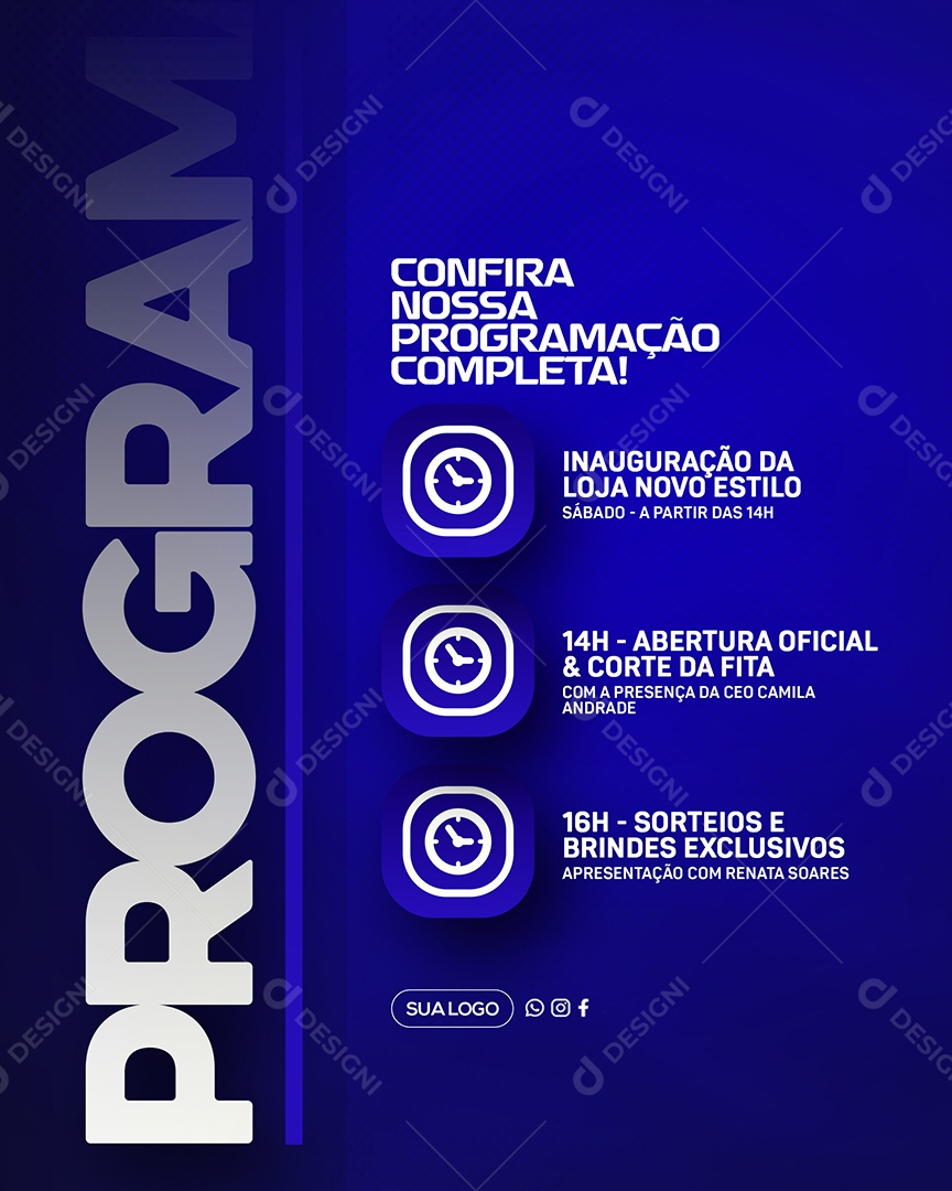 Programação de Inauguração Social Media PSD Editável